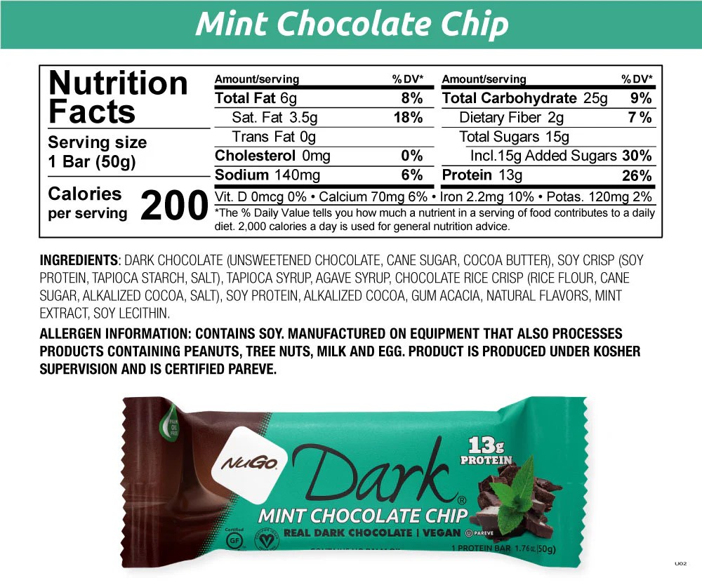 Nugo bar nutrition facts