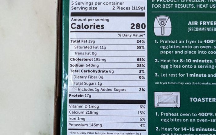 Starbucks egg bites nutrition