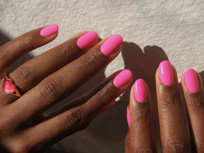 Bubblegum pink nail polish