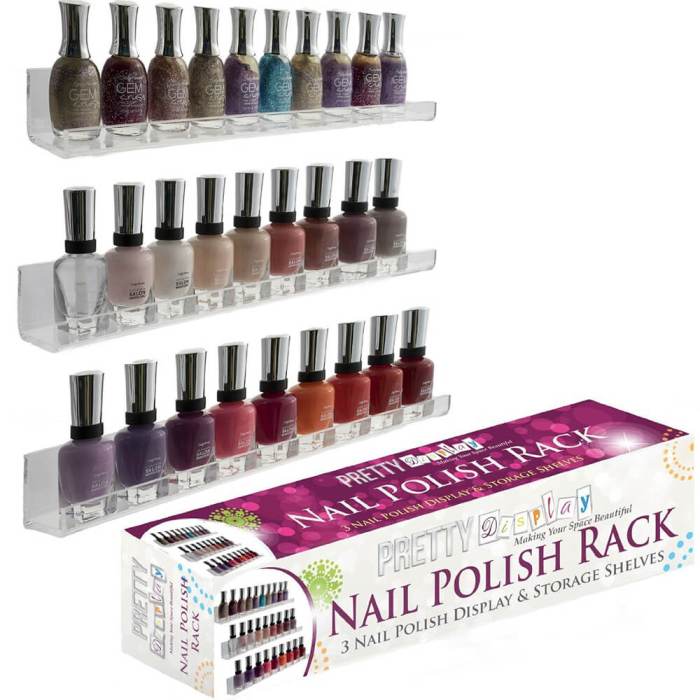 Nail polish wall rack salon display hanging shaped racks holders storage