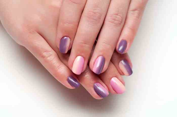 Purple pink nail polish